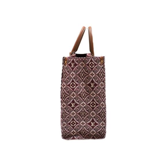 Louis Vuitton On The Go Bordeaux Jacquard Textile GM Shoulder Bag - Picture 4 of 8